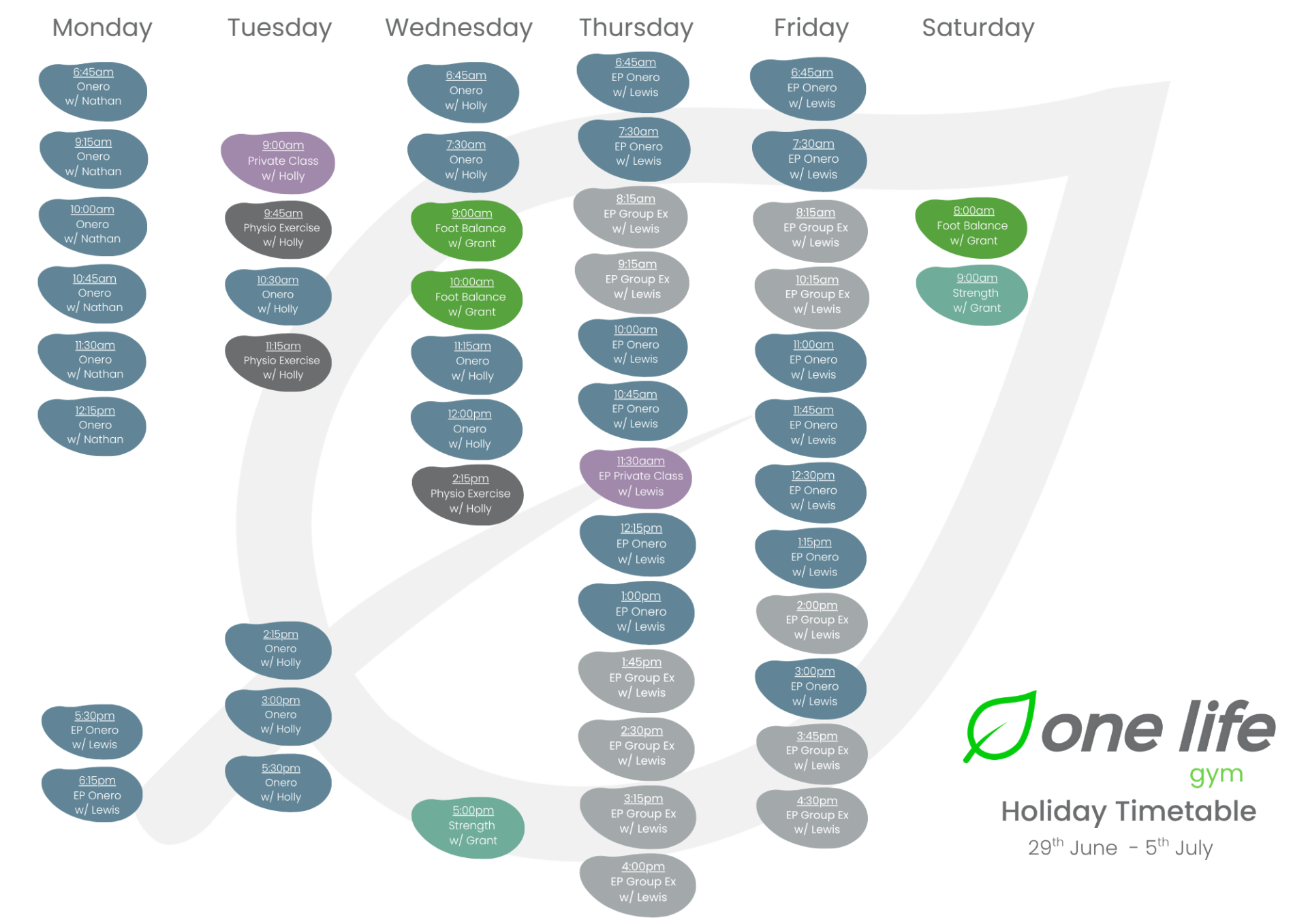 Holiday Week 1 29th June 5th July